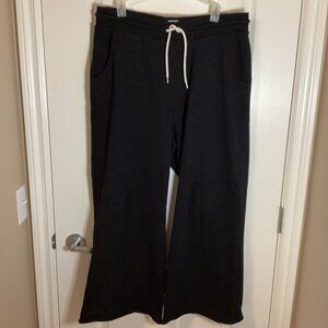 Gap Women's Wide Leg Black Sweatpants Pants Size L Casual Loungewear